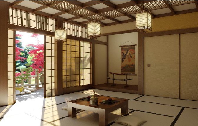 японский стиль в гостиной